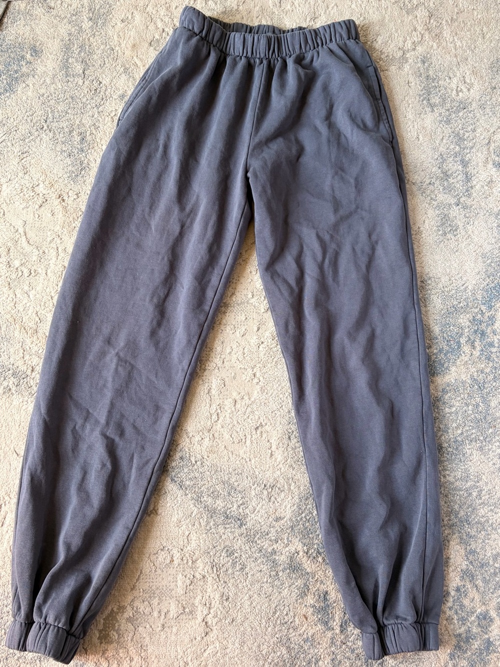 Blue-ish-Gray Elastic Waist cuffed sweatpants